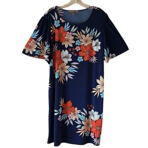 Alexandra + Oak Navy Floral Print Dress